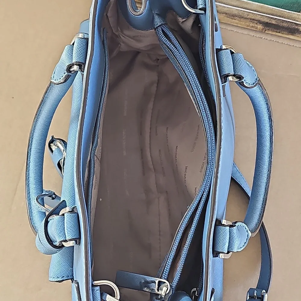 MICHAEL Michael Kors‎ Blue Saffiano Leather Large Emma Satchel